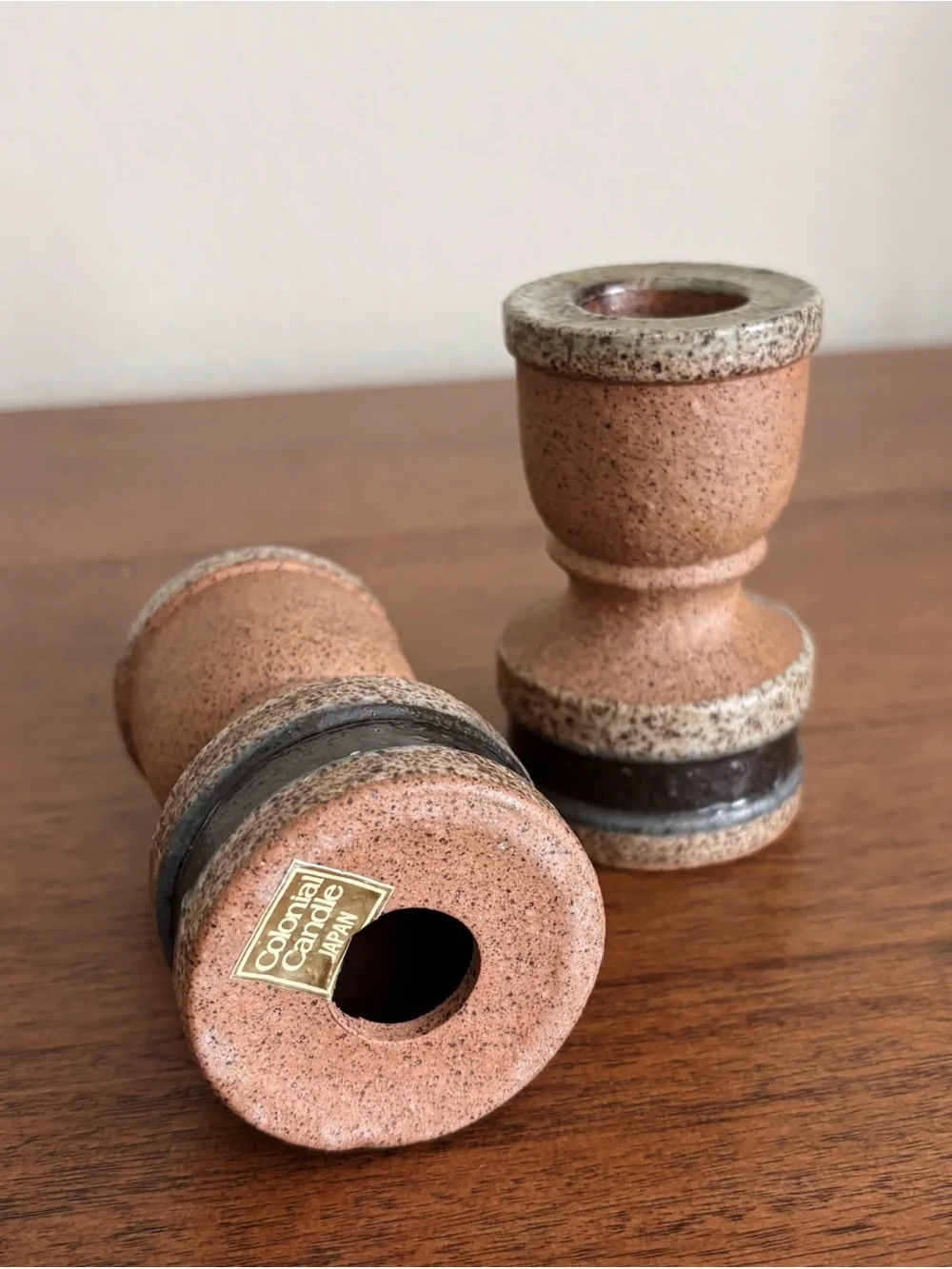 Vintage Ceramic Candlestick Holders By Colonial Candle Japan 3.5”